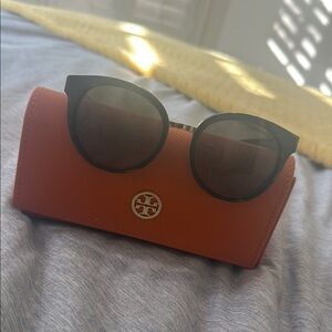 Tory Burch Tortoise Sunglasses with Orange Case